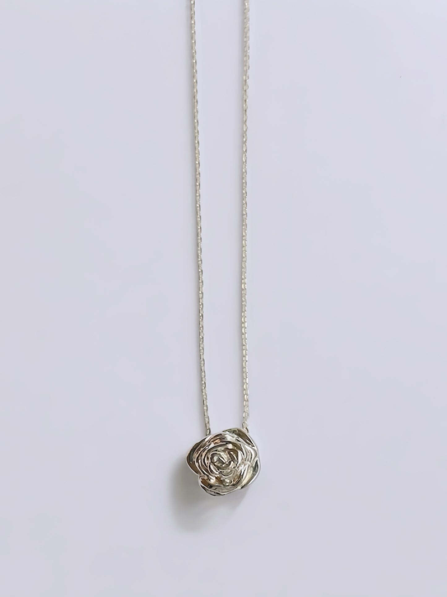 Rose Pendant Necklace Silver