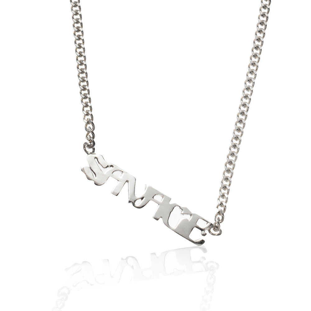SAVAGE Initial Necklace Silver