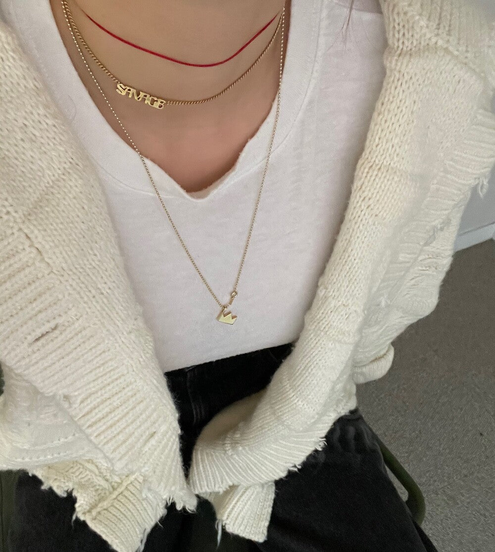 SAVAGE Initial Necklace Gold