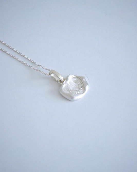 Seal Stamp Necklace Silver