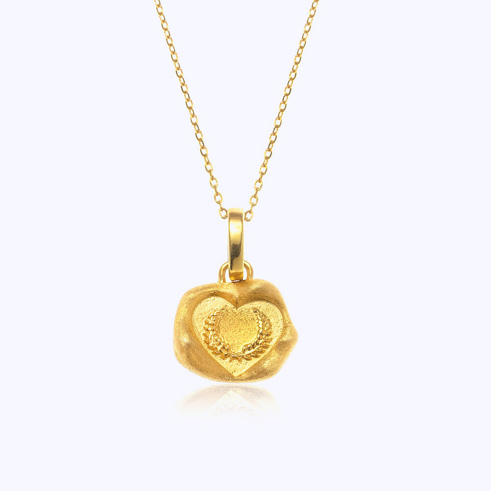 Seal Stamp Necklace Gold